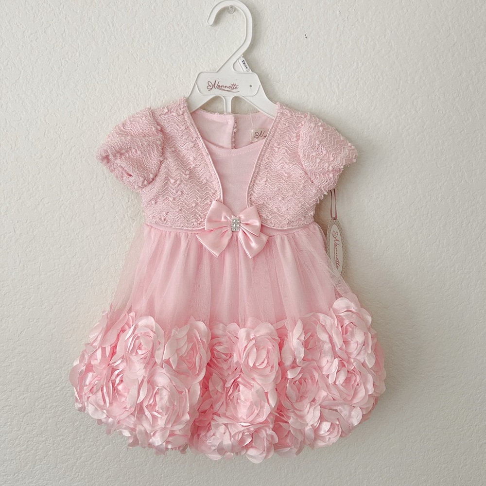 Nanette Baby Pink Floral Tulle Party Dress